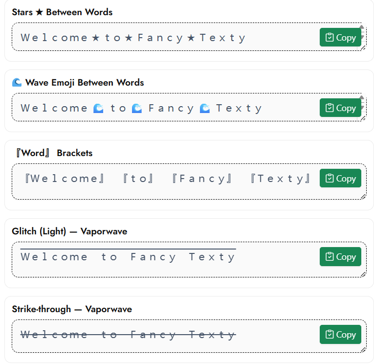 Vaporwave Text Generator clean hero interface and bold banner 3