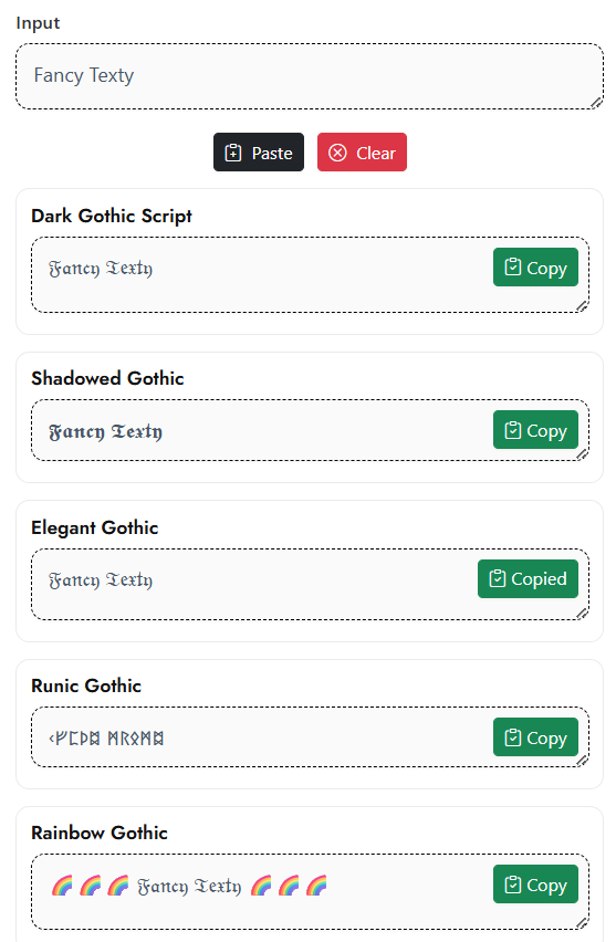 Gothic Text Generator