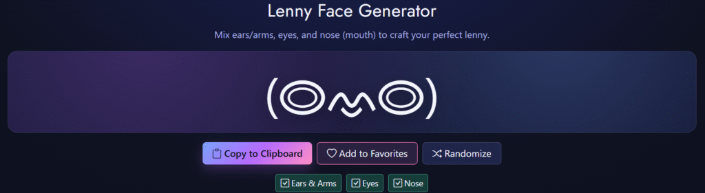 Lenny Face Generator - your friendly guide to cute kaomojis